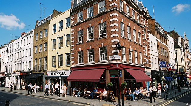 Old Compton Street / Dean Street: The corner café.